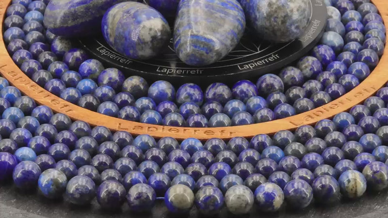 Perles Lapis Lazuli en pierre naturelle ronde 4/6/8/10 mm de Qualité AAA, pour la création de bijoux et lithothérapie