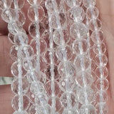 Perles de Cristal de Roche facettées 6, 8 et 10 mm — Fil de 34 cm