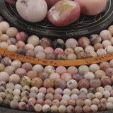 60 perles Opale Rose du Pérou naturelle ronde 6mm | 46 perles 8mm | 34 perles 10mm | Perle pierre naturelle| semi-précieuse | Qualité AA+