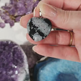 Pendentif Obsidienne neige | Pendentif pierre naturelle | Pendentif cœur en pierre 25*25mm | Bijoux pierre naturelle