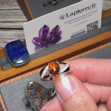 Bague Ambre Argent Rhodié (Couronne Vintage)