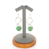 Boucles d’oreilles spirale en Aventurine verte naturelle