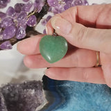 Pendentif cœur en aventurine verte | Pendentif pierre naturelle | Bijoux pierre naturelle
