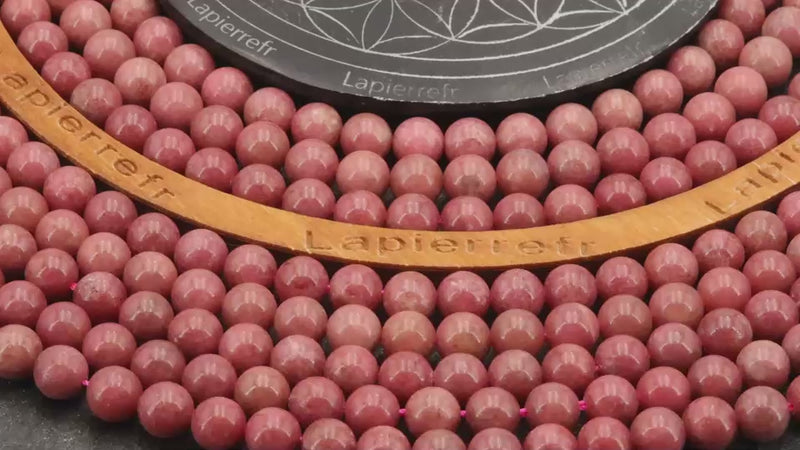 Perles Thulite en pierre naturelle ronde 6mm, 8mm - Qualité AA+ pour la création de bijoux et lithothérapie