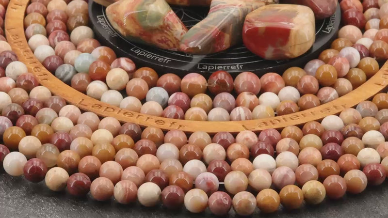 Perles Agate Crazy lace en pierre naturelle ronde 6mm, 8mm - Qualité AAA pour la création de bijoux et lithothérapie