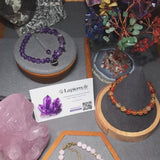 Bracelet Quartz rose AURA® – perles 6 mm en pierre naturelle & dorée