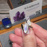 Bague Pierre de Lune en argent rhodié (Angélique)