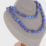 Luxueux Collier Lapis Lazuli Extra (Firmament Étoilé) avec pierres baroques, création La Pierre Fr.