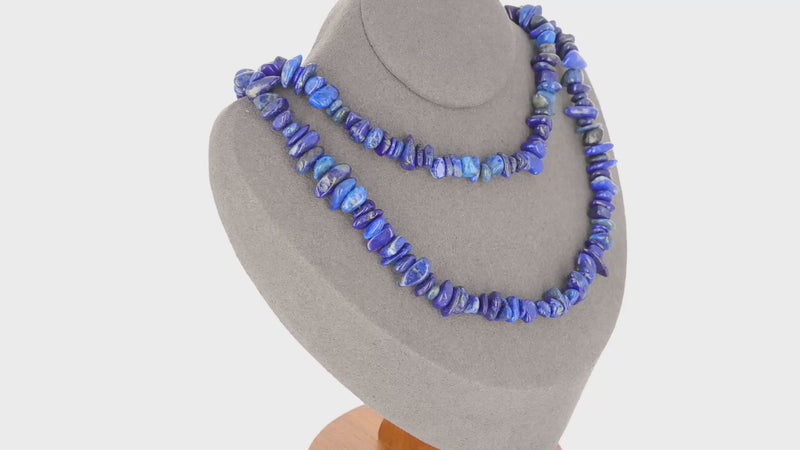 Luxueux Collier Lapis Lazuli Extra (Firmament Étoilé) avec pierres baroques, création La Pierre Fr.