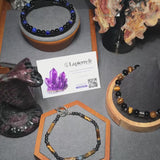 Bracelet homme en pierre fine Labradorite, Œil de Tigre & Hématite