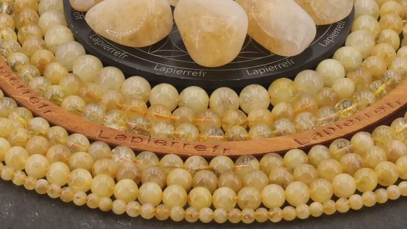 Perles Citrine (chauffée) en pierre naturelle ronde 4/6/8/10 mm de Qualité AAA, pour la création de bijoux et lithothérapie