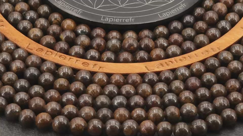 perle pierre naturelle Bronzite ronde en 4/6/8/10mm pour la fabrication de bijoux et lithothérapie - La pierre Fr