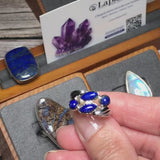Bague Lapis Lazuli en argent rhodié (Lactée)