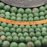 Perles Jaspe Vert Africain en pierre naturelle ronde 6/8/10 mm de Qualité AA+, pour la création de bijoux et lithothérapie
