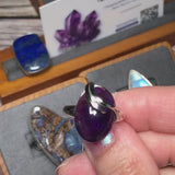 Bague Améthyste Ovale en Argent Rhodié (Gaia)