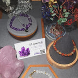 Bracelet Cristal de roche AURA® – perles 6 mm en pierre naturelle & dorée