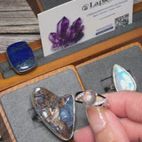 Bague Quartz Rose Ovale Sertie de Zircons, Argent 925 Rhodié (Nostalgie Royale)