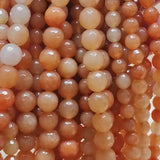 Perles d'Aventurine Orange facettées 4, 6, 8 et 10 mm — Fil de 36 cm