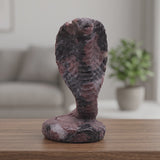 Statue Cobra en Grenat sur Astrophyllite, Pierre Naturelle 11 cm