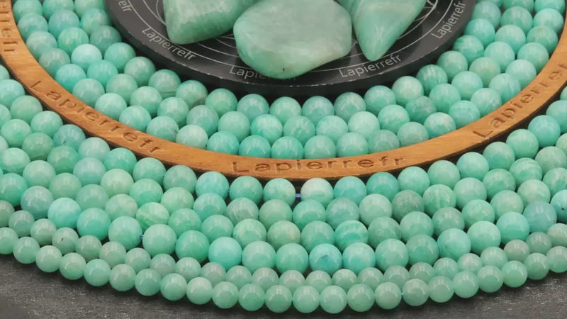 Perles Amazonite en pierre naturelle ronde 6mm, 8mm - Qualité AAA pour la création de bijoux et lithothérapie
