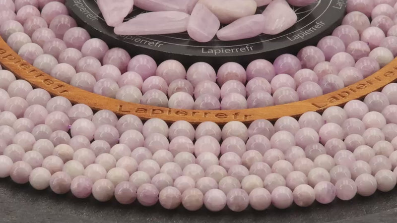 Perles Kunzite en pierre naturelle ronde 6/8/10 mm de Qualité AA+, pour la création de bijoux et lithothérapie