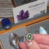 Bague Jade Vert en Argent Rhodié Classique (Clara)