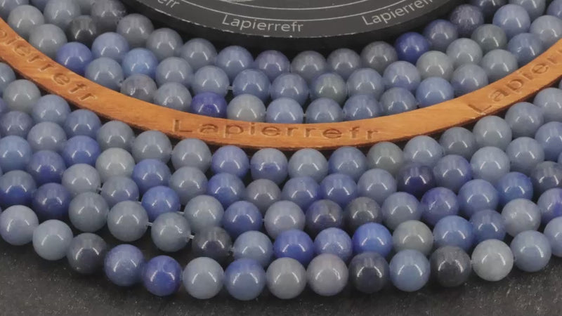 Perles Aventurine Bleue naturelle ronde 6mm, 8mm - Qualité AA+ pour la création de bijoux et lithothérapie