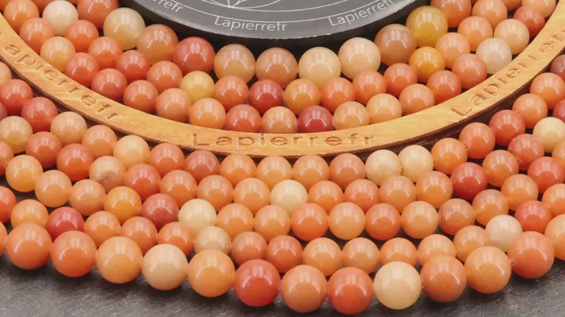 Perles Aventurine Orange en pierre naturelle ronde 4/6/8/10 mm de Qualité AAA, pour la création de bijoux et lithothérapie