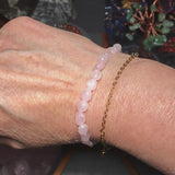 Bracelet Quartz Rose en pierre roulée