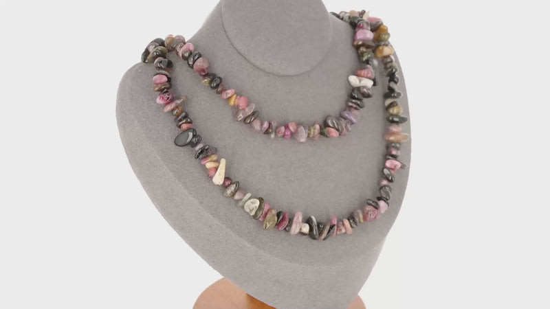 Joyeux Collier Tourmaline Multicolore (Arc-en-Ciel de Joie) avec pierres baroques, La Pierre Fr.