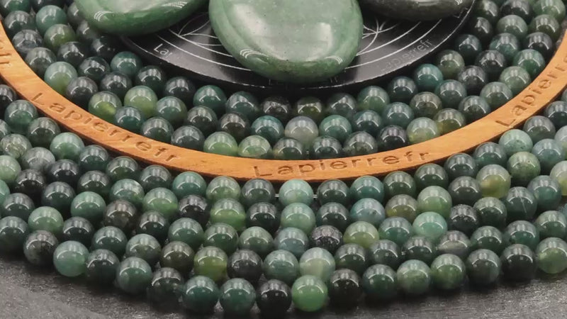 Perles Agate Mousse en pierre naturelle ronde 4/6/8 mm de Qualité AA+, pour la création de bijoux et lithothérapie