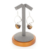 Boucles d’oreilles spirale en Œil de tigre naturel
