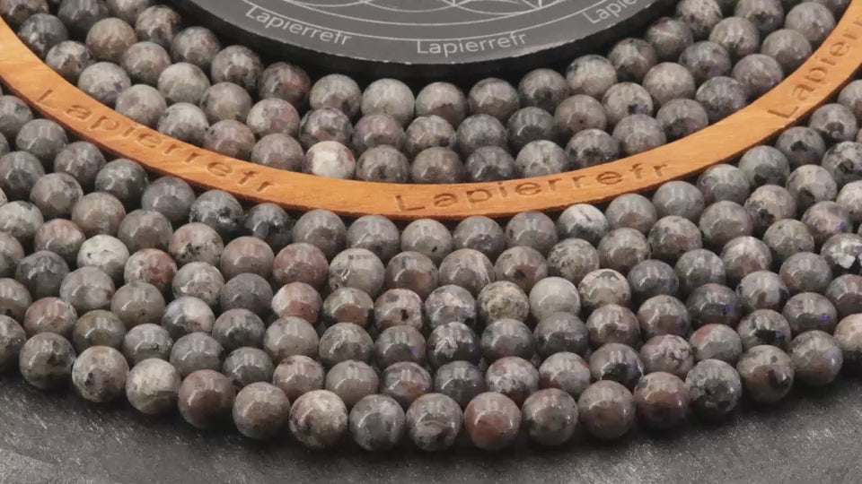 Perles Yooperlite en pierre naturelle ronde 6/8 mm de Qualité AA+, pour la création de bijoux et lithothérapie