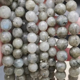 Perles de Labradorite facettées 4, 6, 8 et 10 mm — Fil de 36 cm