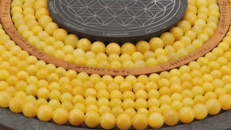 Perle pierre naturelle calcédoine jaune en 4/6/8/10mm pour la fabrication de bijoux et lithothérapie - La Pierre FR