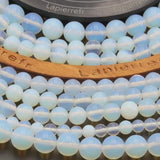 Fil de perles OPALINE ronde en 4mm 6mm 8mm 10mm - La Pierre FR