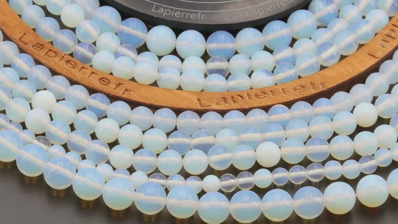 Fil de perles OPALINE ronde en 4mm 6mm 8mm 10mm - La Pierre FR