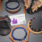 Bracelet homme en perles Onyx noir & Lapis Lazuli