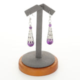 Boucles d’oreilles ethniques en Améthyste naturelle