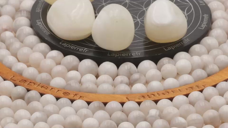 perle pierre naturelle agate blanche folle ronde en 4/6/8/10mm pour la fabrication de bijoux et lithothérapie - La Pierre Fr 