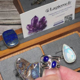 Bague Lapis-lazuli Double Pierre Argent (Duo Céleste)