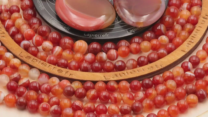 perle pierre naturelle agate rouge ronde en 4/6/8/10mm pour la création de bijoux et lithothérapie 