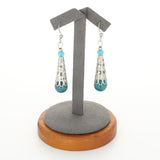 Boucles d’oreilles ethniques en Apatite bleue naturelle