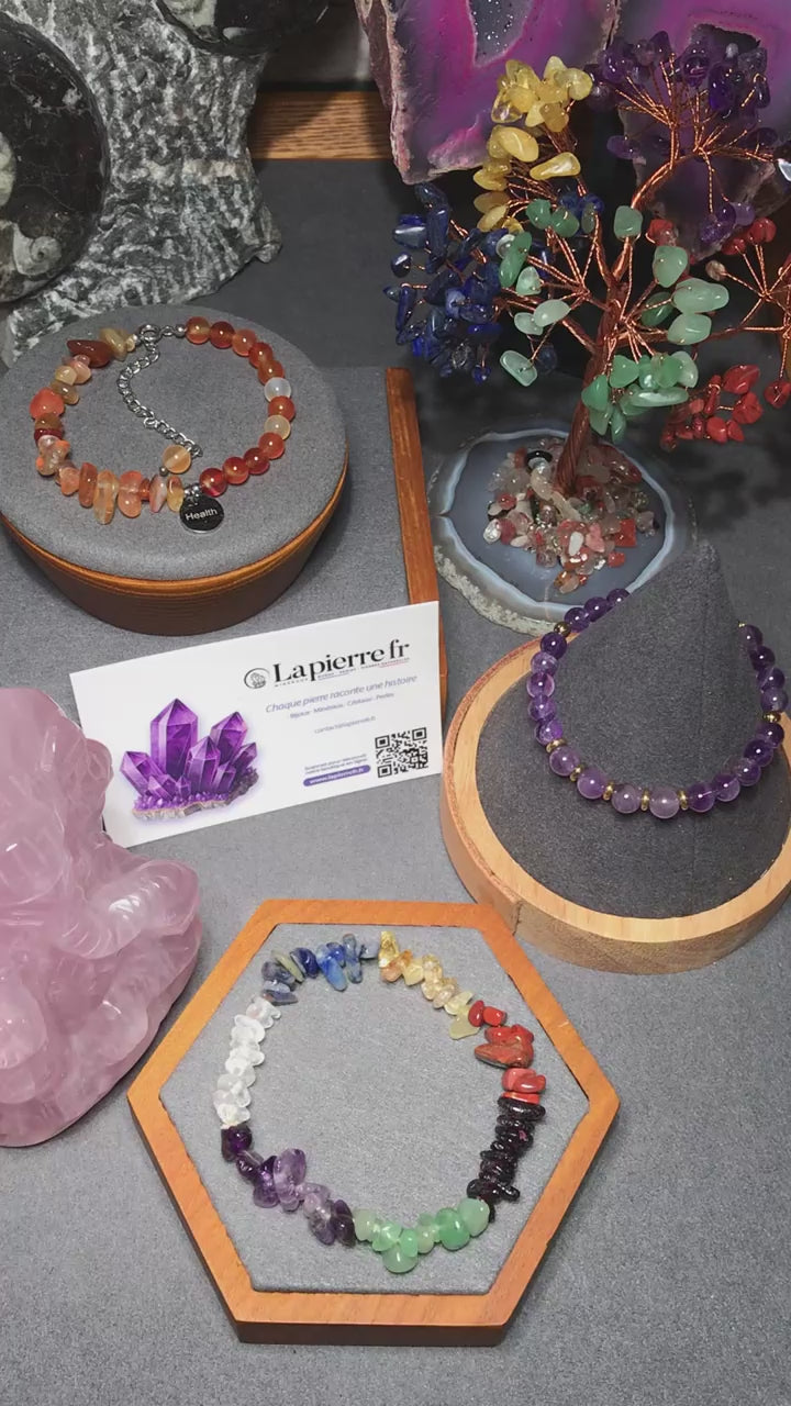 Bracelet 7 Chakras en pierre naturelle – perles pépites baroques