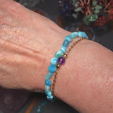Bracelet Apatite Bleue en pierre roulée
