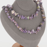 Collier ras de cou 42cm et sautoir 90cm en Charoïte (Volutes de Sagesse).