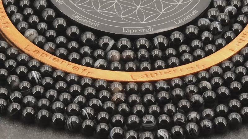 Perles Agate naturelle noire en pierre naturelle ronde 4/6/8/10 mm de Qualité AAA, pour la création de bijoux et lithothérapie