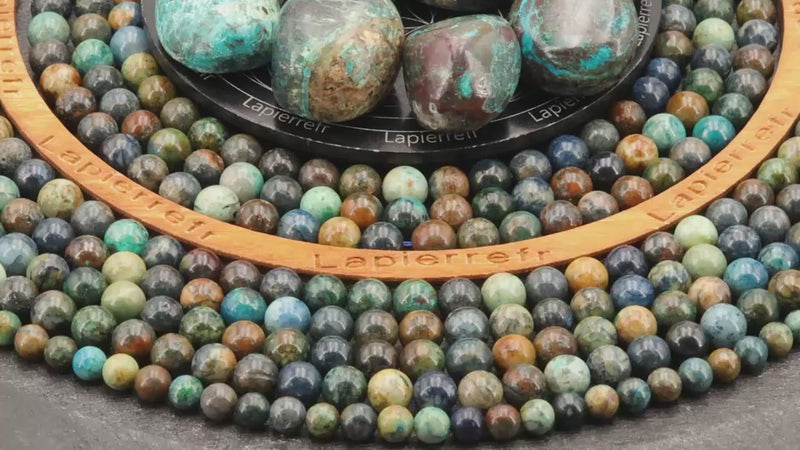 Perles Chrysocolle en pierre naturelle ronde 6mm ou 8mm de Qualité AA+, pour la création de bijoux et lithothérapie