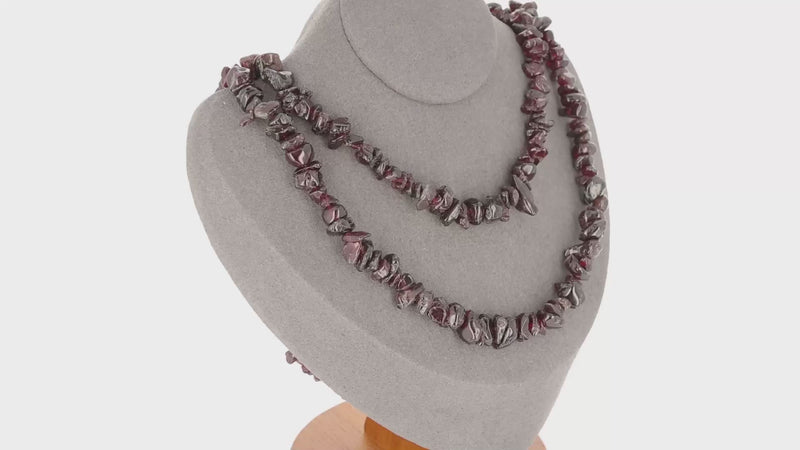 Intense Collier Grenat (Passion Ardente) avec pierres baroques, création La Pierre Fr.