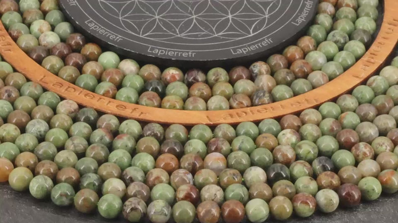 Perles Opale Verte en pierre naturelle ronde 6mm, 8mm - Qualité AA+ pour la création de bijoux et lithothérapie